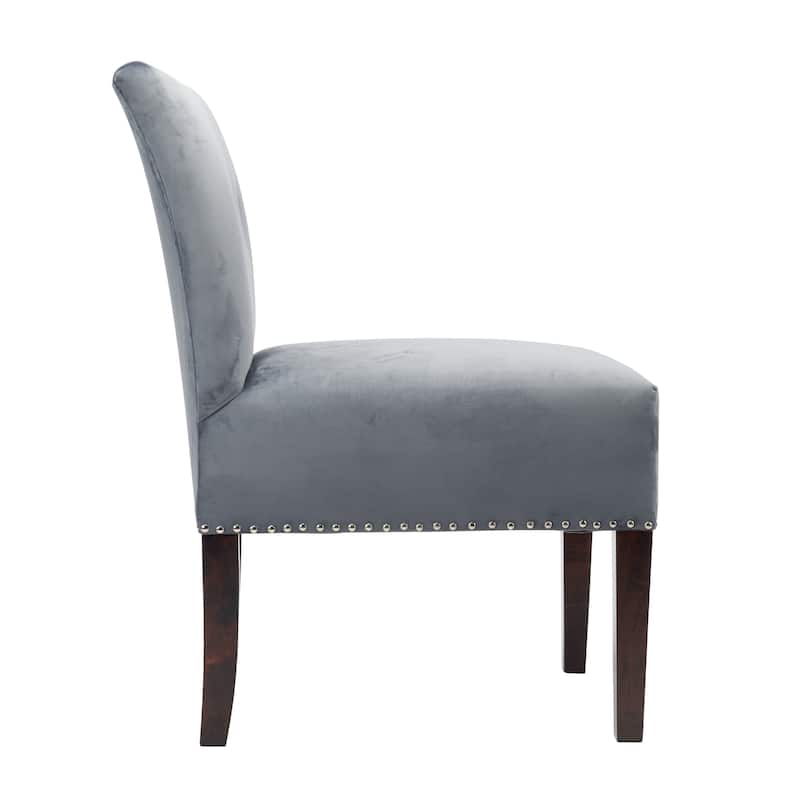 Samantha Indoor Living Room Velvet Slipper Chair by Sole Designs