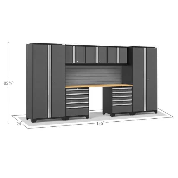 dimension image slide 11 of 12, NewAge Products Pro Series 8-pc. Steel Garage Cabinet Set