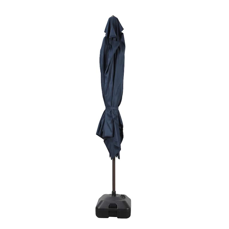 10’ x 6.5’ Tilt and Crank Rectangular Patio Umbrella with Base Stand