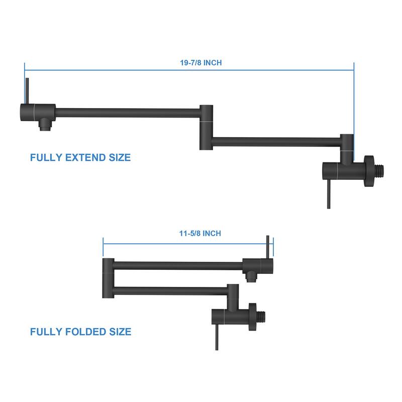Topcraft Pot Filler Wall Mount Folding Kitchen Faucet