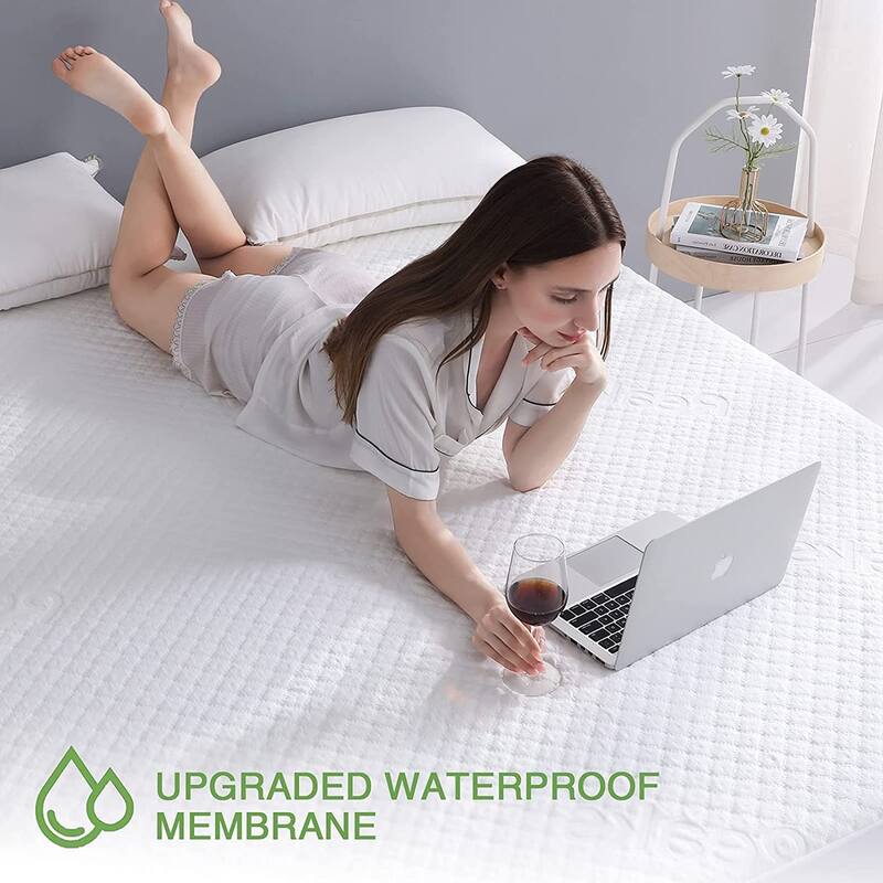 Waterproof Rayon from Bamboo Mattress Protector Fitted Mattress Pad
