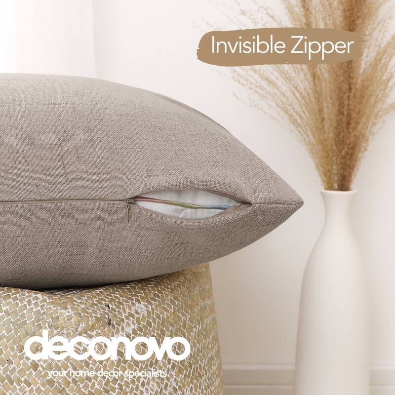 Deconovo Faux Linen Throw Pillow Covers 4 PCS(Cover Only)
