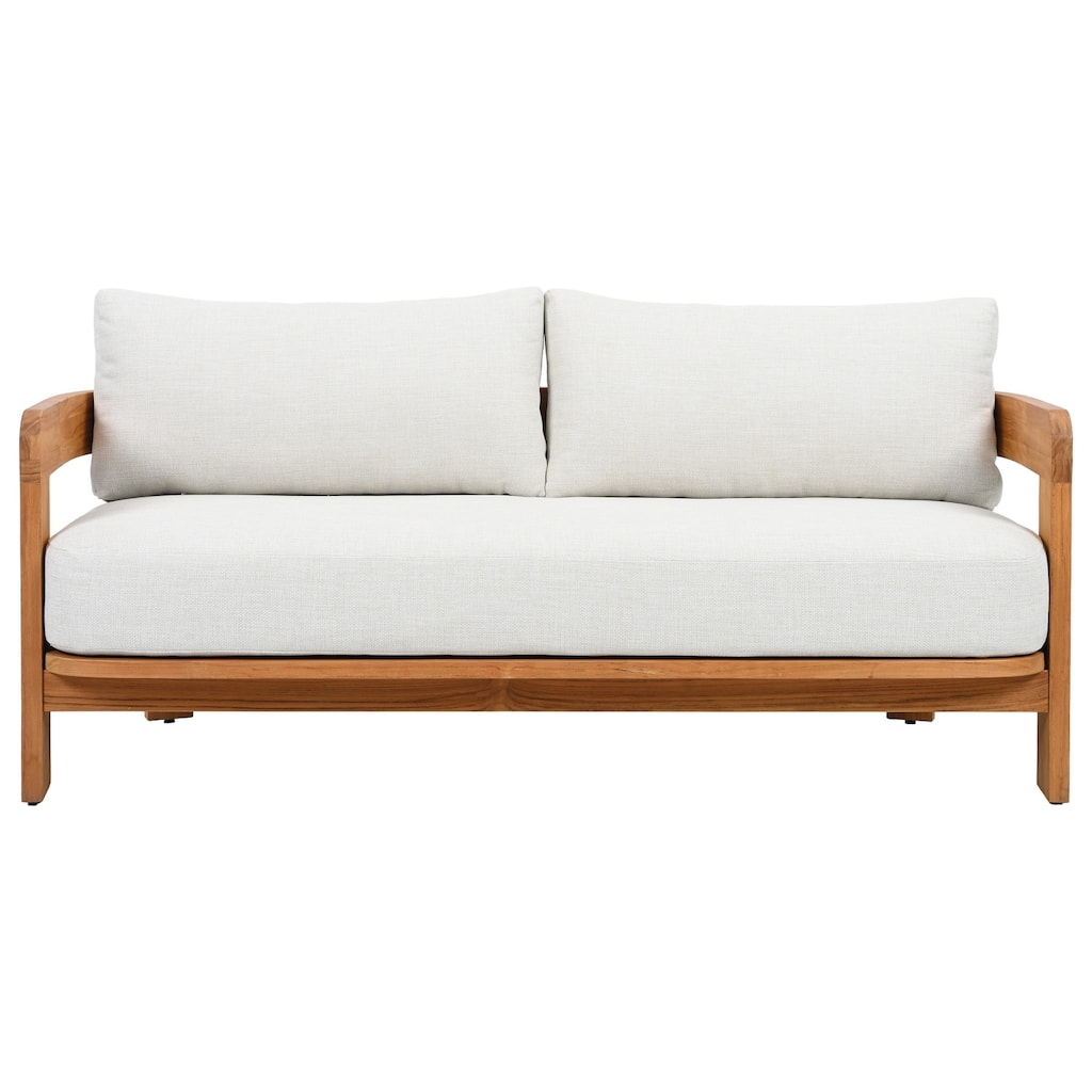 SAFAVIEH Couture Achilles Teak Patio Sofa