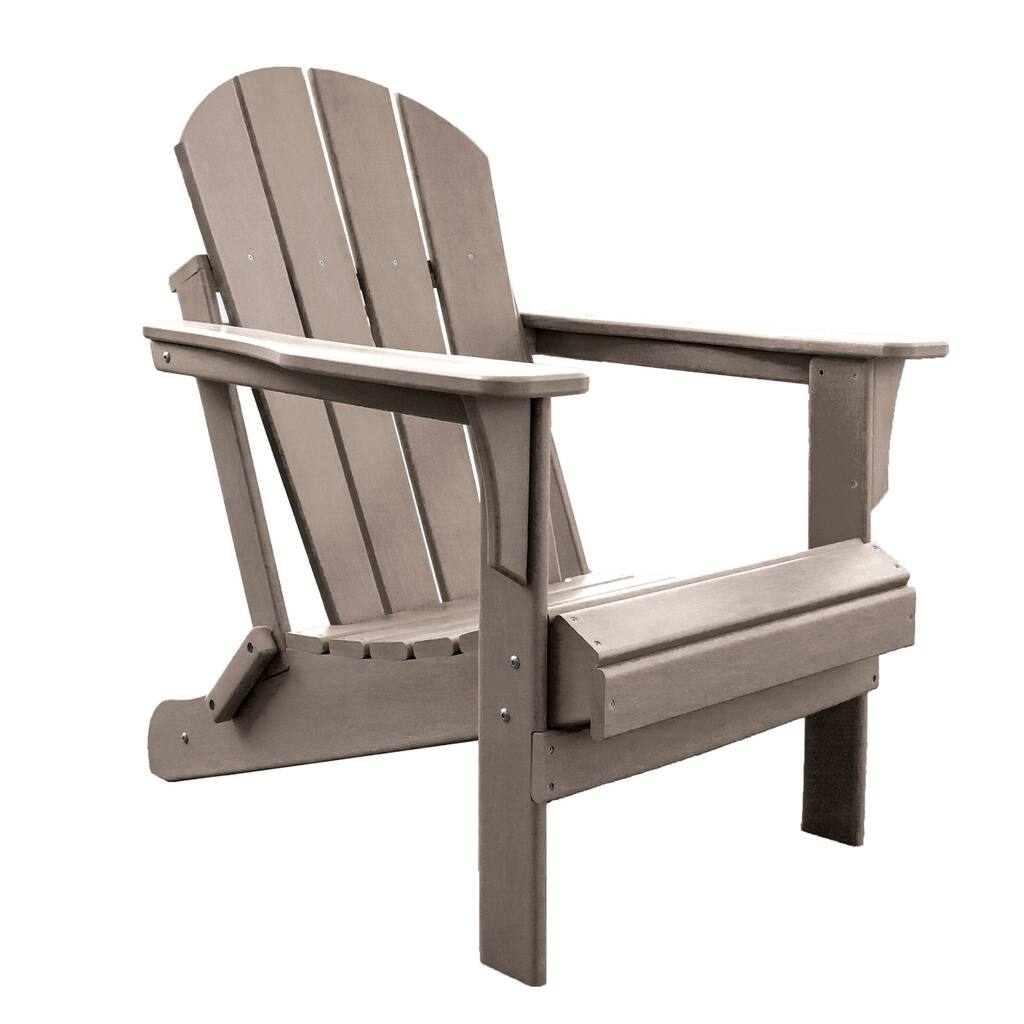 Panama Jack Polyresin Folding Taupe Adirondack Chair - 30"L x 32"W x 36"H