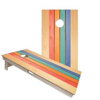 Retro Colored Stripes Regulation 2x4 Cornhole Board Set