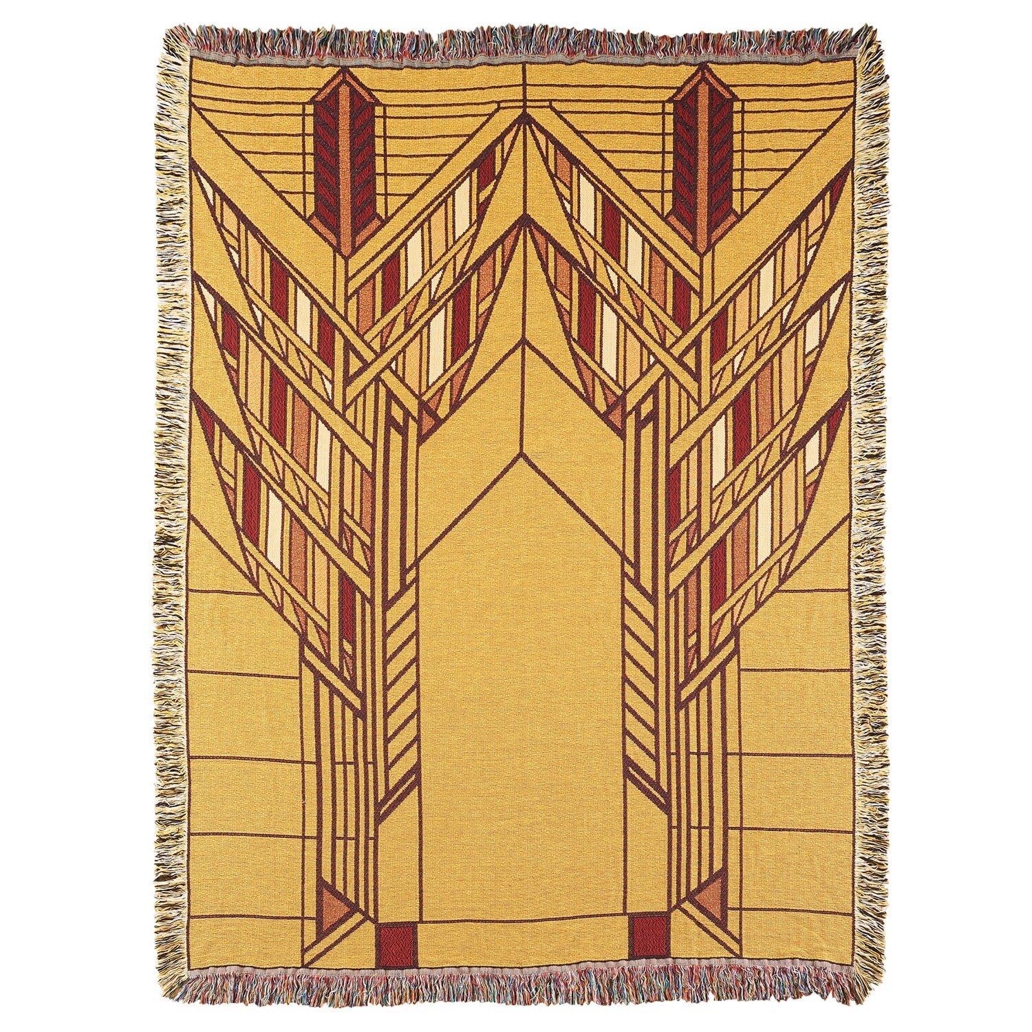 Frank Lloyd Wright Throw Blanket Dana House Sumac Window Design 100 Cotton 50 X 70 In Frank Lloyd Wright Throw Blanket Dana House Sumac Window Design 100 Cotton 50 X 70 In