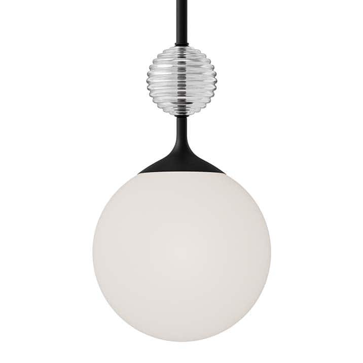 Alora Lighting PD415308 Celia 13" Wide Pendant - Matte Black / Opal Glass