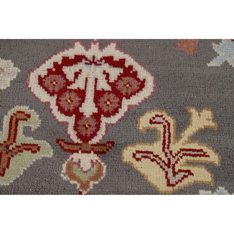 Gray Oushak Oriental Area Rug Handmade Wool Carpet - 8'0"x 9'9"