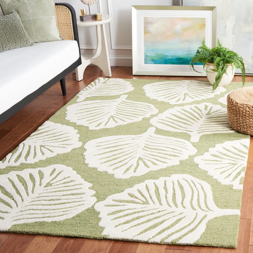 SAFAVIEH Handmade Blossom Neelam Contemporary Wool Rug