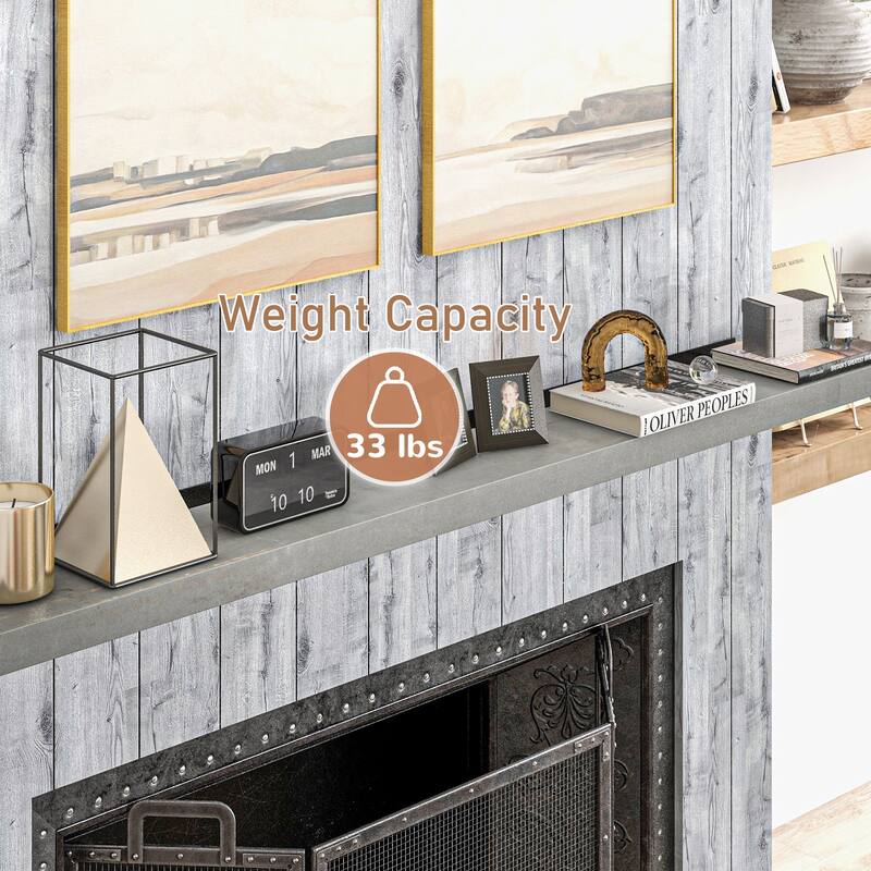 Wall Mounted Floating Shelf Wood Grain With Easy Hanging - 71.75" W x 7.75" D x 2" H