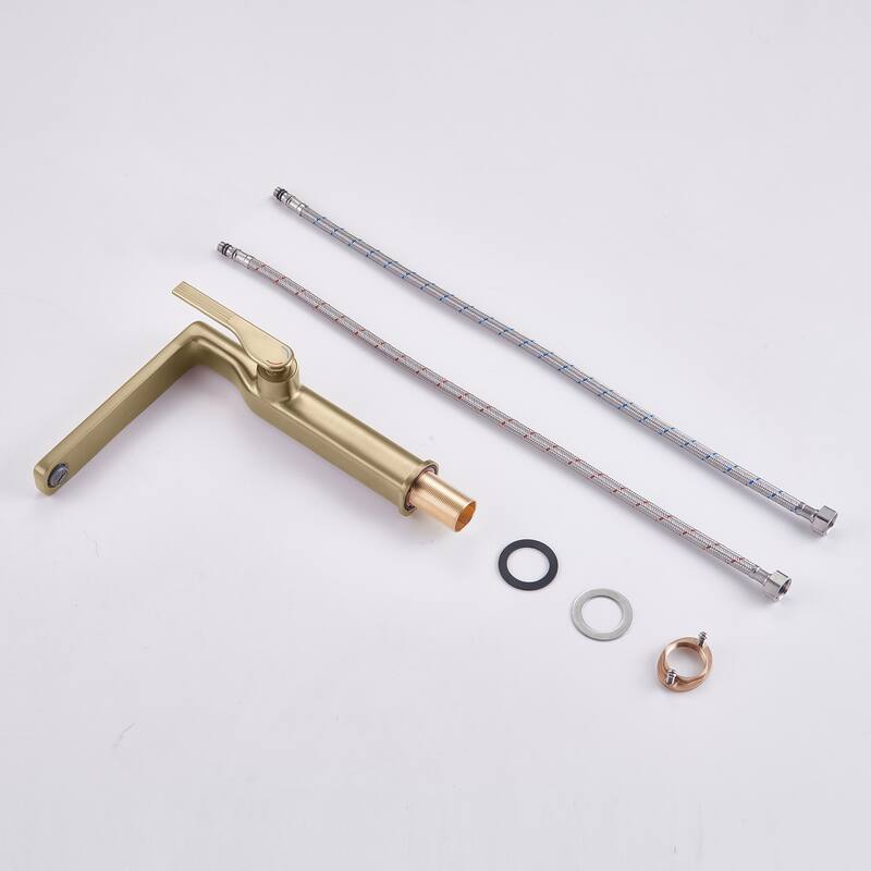 10-1/4"H Solid Brass Single-handle Bathroom Sink Faucet Optional Drain Assembly