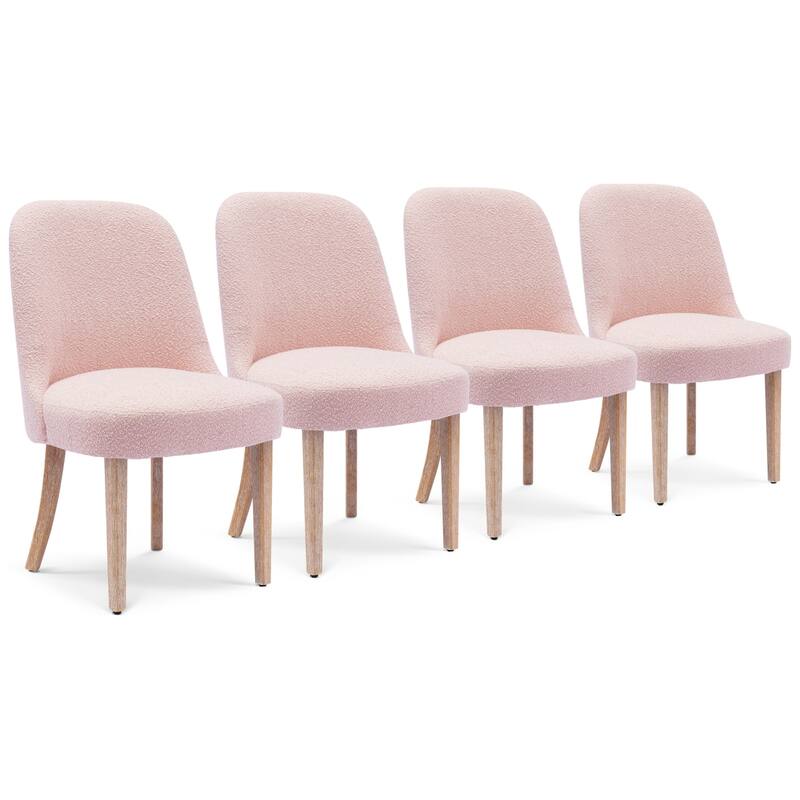 Boucle Polyester Upholstered Side Chair - Water/ Stain Resistant (Set of 4)