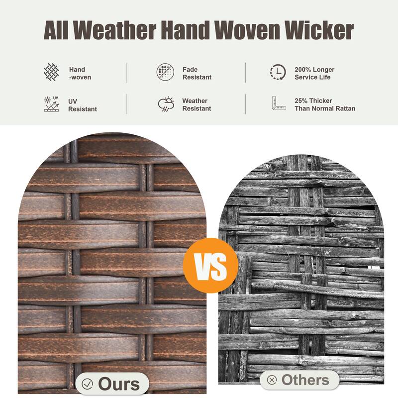 Pocassy Patio Outdoor Sofa Ottoman with Swivel Chair Table Funiture Set.