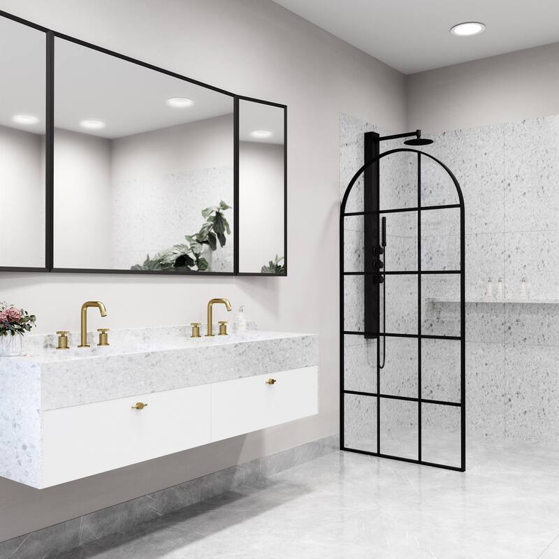 VIGO Arden 34" W x 78" H Framed Fixed Shower Screen