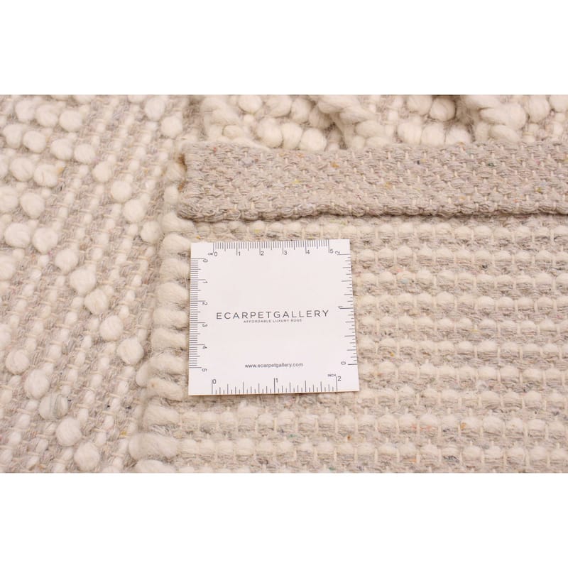 ECARPETGALLERY Braid weave Sienna Cream Wool Rug - 4'0 x 5'6