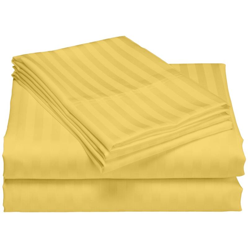 Striped 1200 TC Egyptian Cotton Deep Pocket Bed Sheet Set
