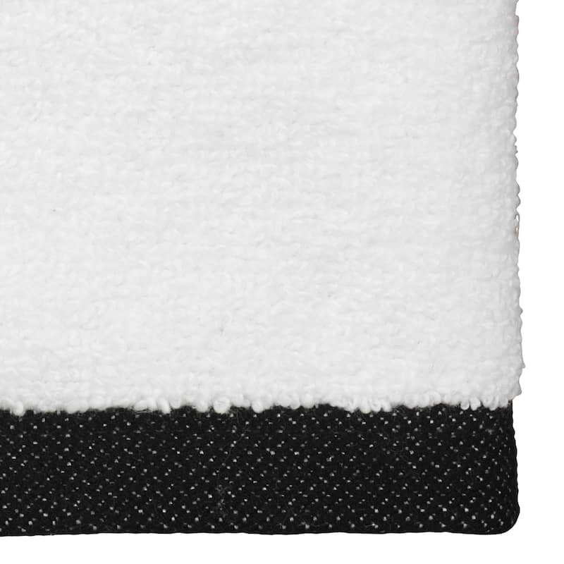 Avanti Linens White/Black Monogram 2-Pack Hand Towel Set "F" - Hand Towel 2pk Set