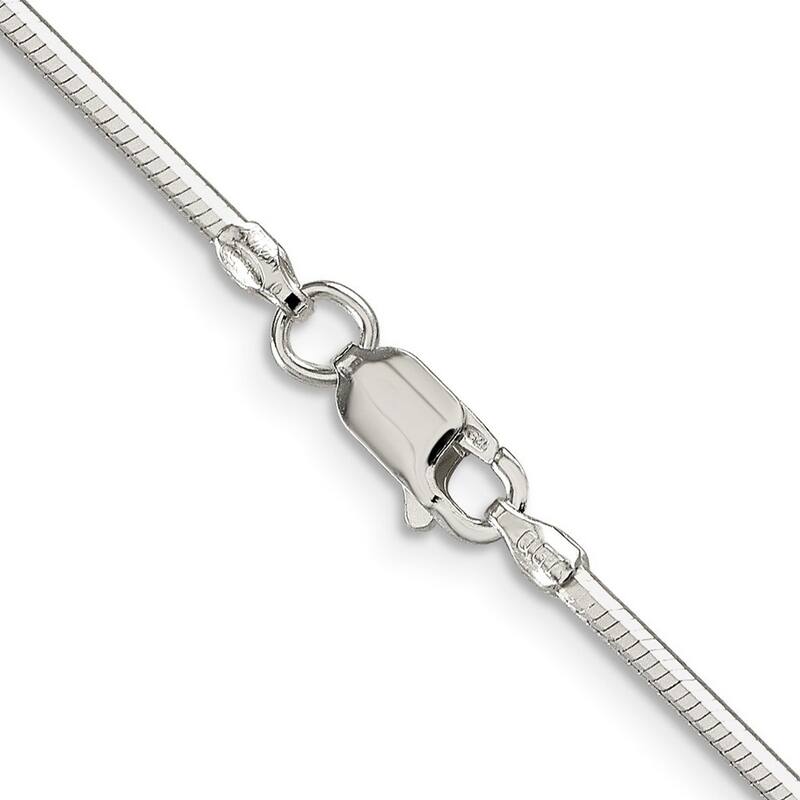 Curata 925 Sterling Silver Solid 1.65mm Octagonal Snake Chain Necklace