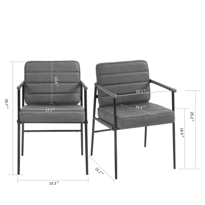 Beckett Brown Faux Leather Dining Chair with Black Iron Legs