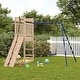 preview thumbnail 12 of 17, vidaXL Swing Set Outdoor Backyard Wooden Playground Equipment for Kids Age 3-8 95.7" x 100.8" x 81.5" Pine