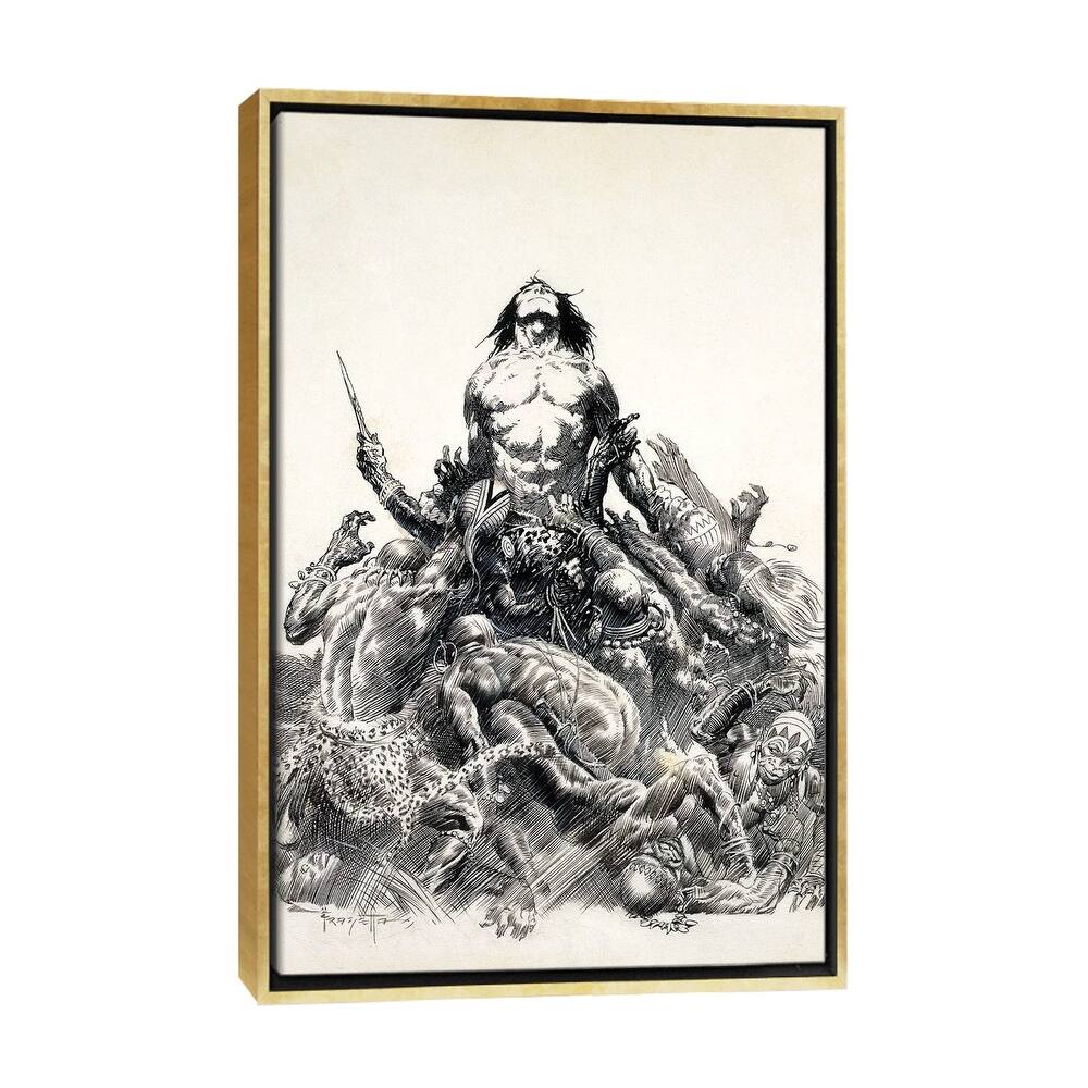 iCanvas "Ape Man" by Frank Frazetta Framed