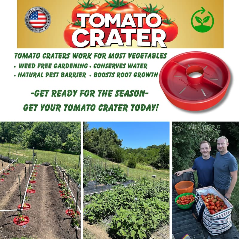Tomato Crater Gardening Tool for Healthier Tomatoes, 12” Red
