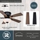 preview thumbnail 4 of 12, Lisbon 42 in. Low Profile Flush Mount Ceiling Fan, Reversible Brown-Black Hickory Blades, LED Light Kit, Pull Chain, White Shade