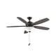 preview thumbnail 1 of 4, Fanimation Aire Deluxe 52 inch Indoor Ceiling Fan with LED Bowl Light Kit - Matte Greige with Weathered Wood blades