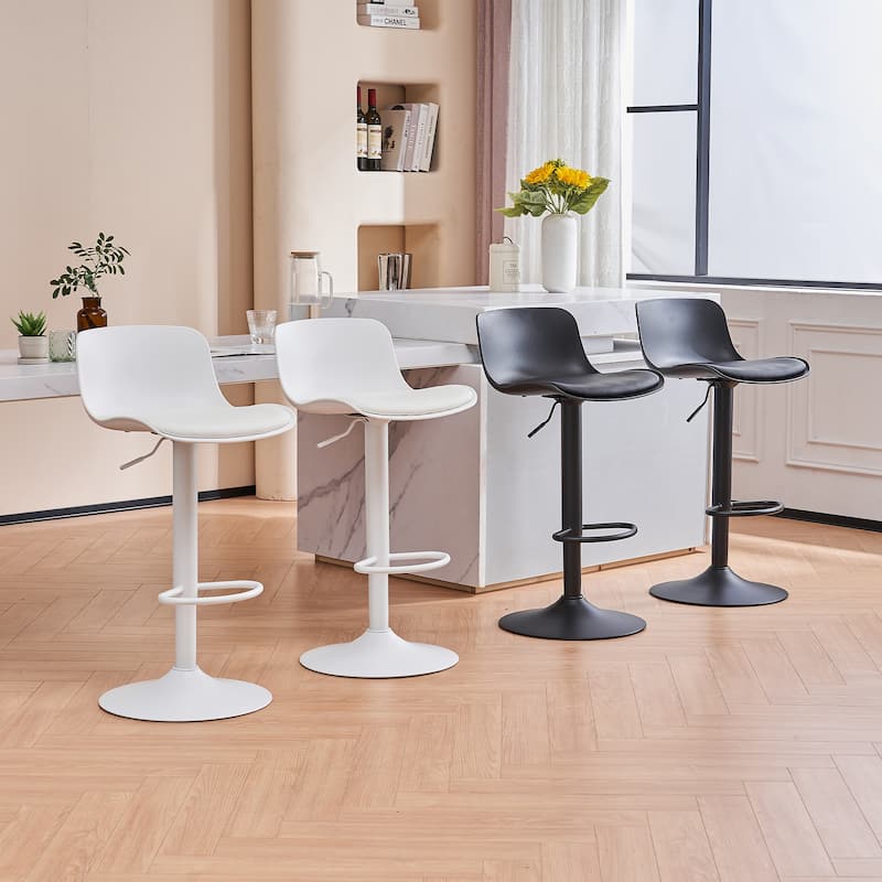 Modern Barstools Set of 2 Swivel Bar Chairs