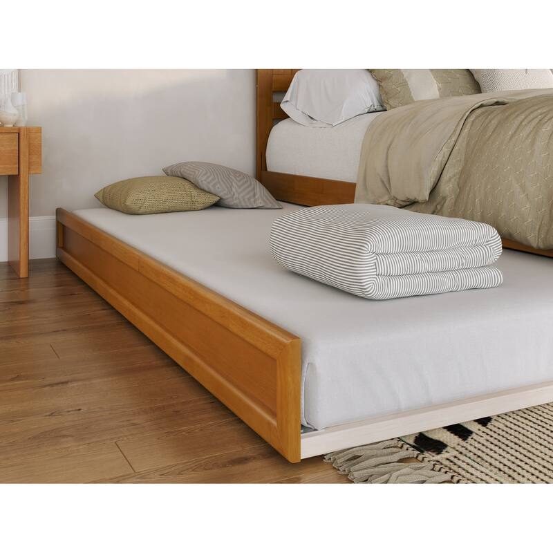 Malta Platform Bed with Panel Footboard and Twin XL Trundle