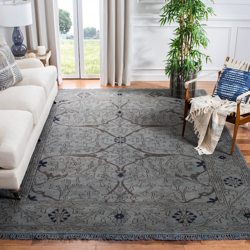 SAFAVIEH Couture Hand-Knotted Voula Market Raoufa Wool Rug - 9' x 12' - Charcoal