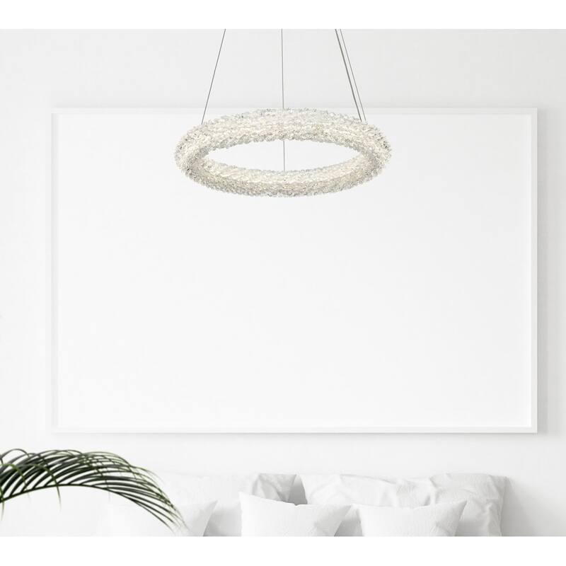 Elegant Lighting 3800D18 Bowen 18" Wide LED Crystal Ring Chandelier