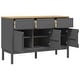 preview thumbnail 7 of 23, vidaXL Sideboard FLORO 44.9"x16.9"x29.1" Solid Wood Pine - 44.9" x 16.9" x 29.1"