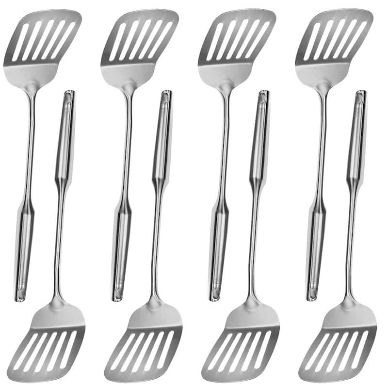 YBM Home Stainless Steel Turner, One-Piece Slotted Turner/Spatula, 2412 - Set of 8