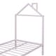 preview thumbnail 11 of 12, Twin Metal Platform Bed with Trundle & House-Shaped Headboard, Pink