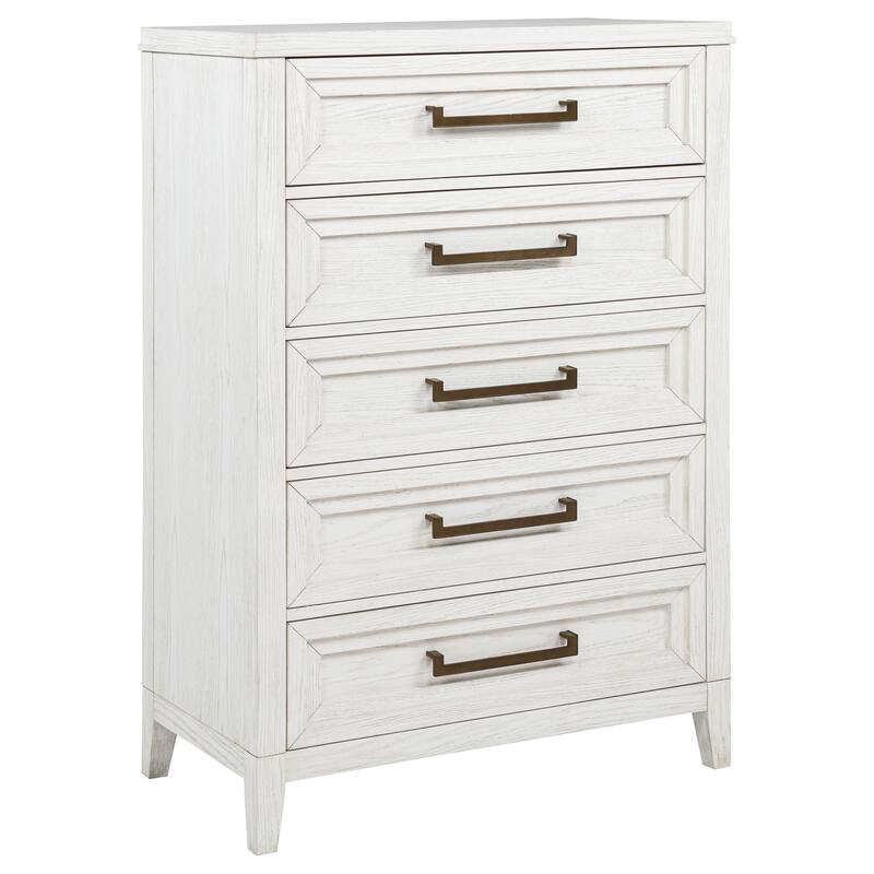 Marielle 5-drawer Bedroom Chest Distressed White - Distressed White