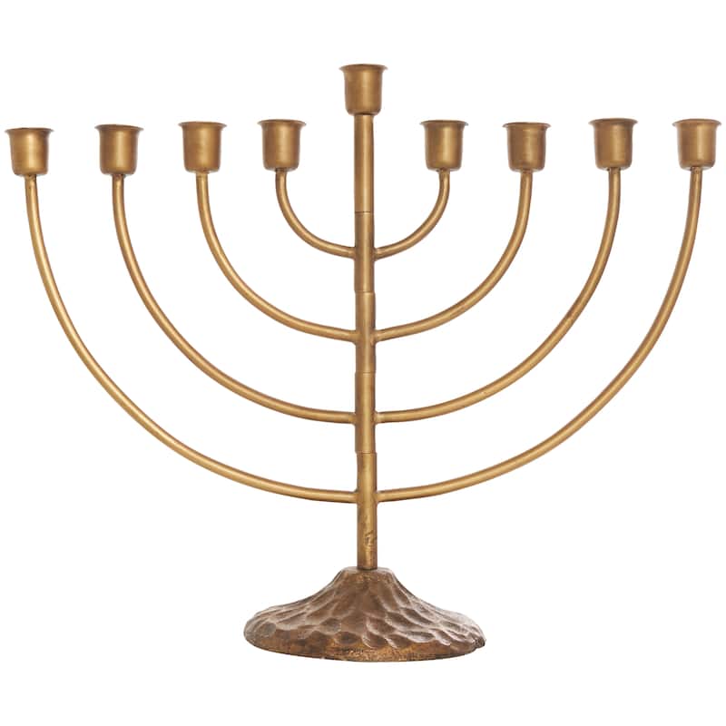Metal Layered Arch Candelabra with Textured Base - Bronze - Roche River Decor - 13"W x 17"L x 14"H