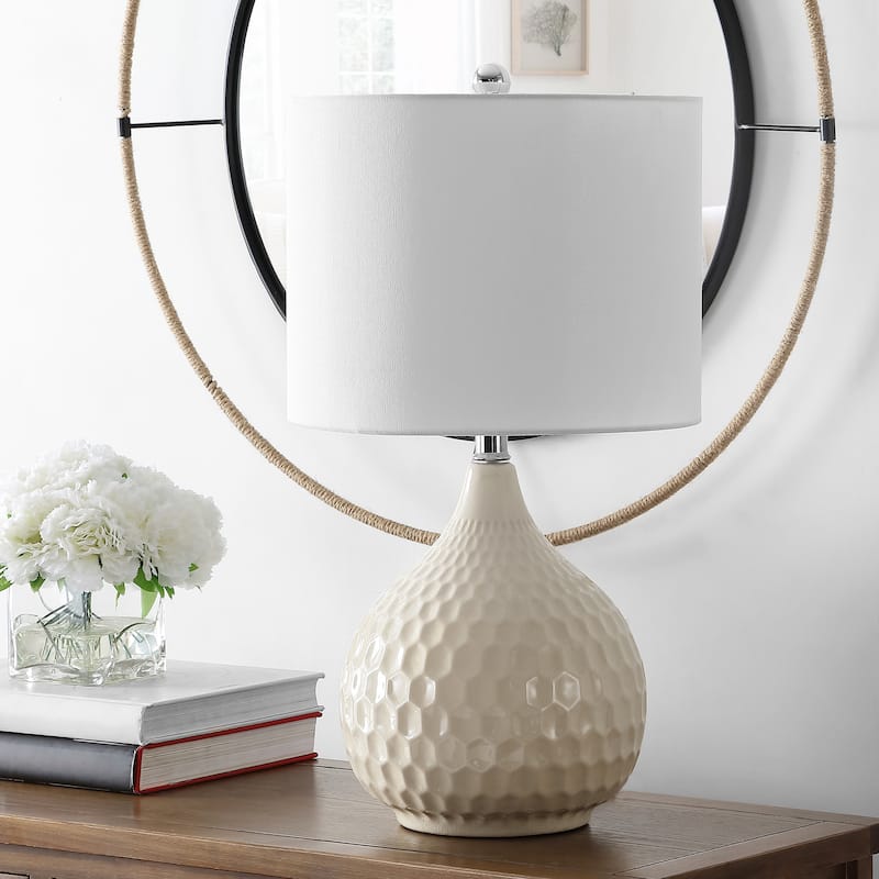 SAFAVIEH Lighting Edita 24-inch Ceramic LED Table Lamp (Set of 2) - 13" W x 13" L x 24" H - 13Wx13Dx24H