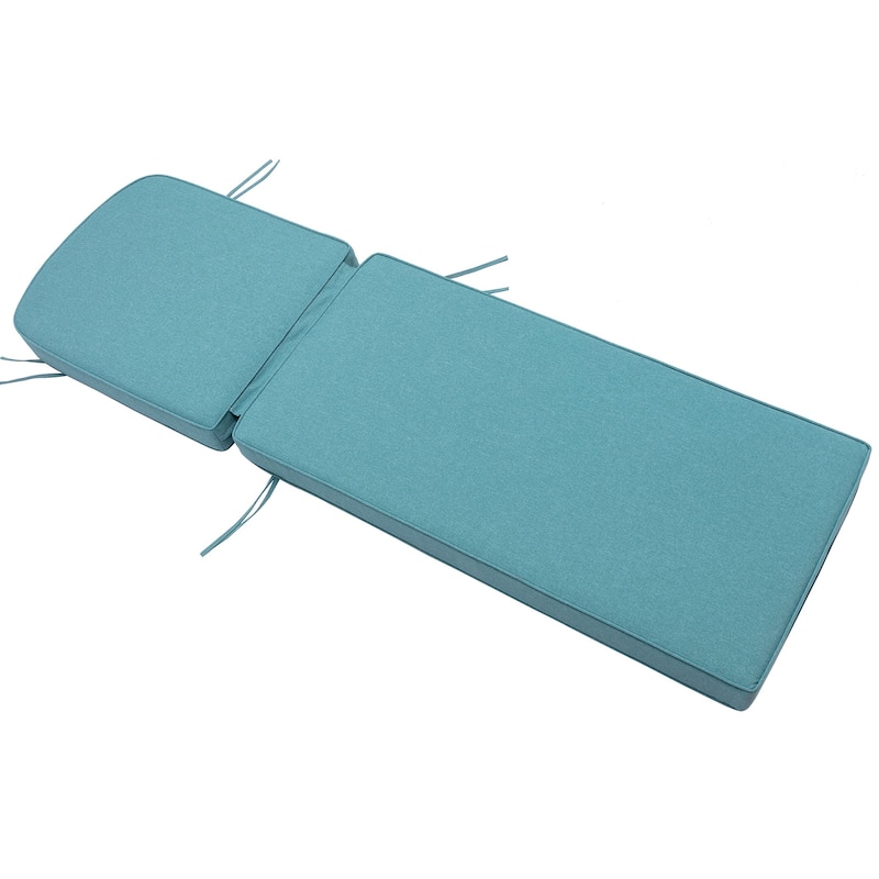 KINWELL Set of 2 Extra Thick Outdoor Chaise Lounge Cushions (5-inch Thick)