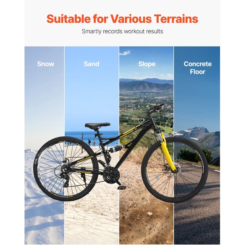 Aluminum Mountain Bike with 24 Speeds and Full Suspension - 74.8” L x 25” W x 40.6” H