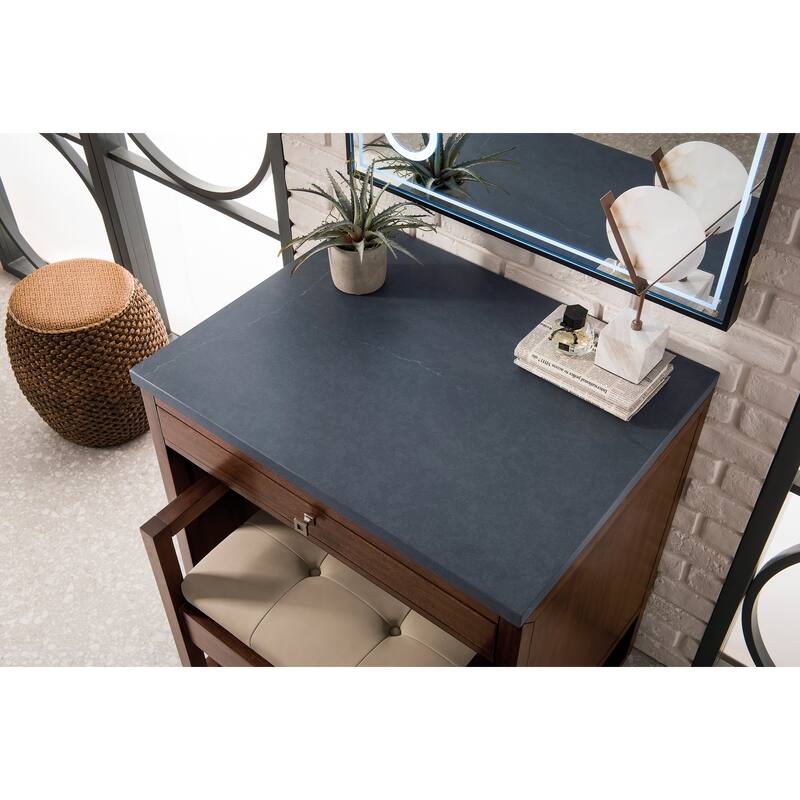 Athens 30" Countertop Unit (makeup counter), Mid-Century Acacia - 30 x 15 x 33.3