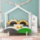 preview thumbnail 11 of 16, Full Size Platform Bed with Windmill, Flower Decor & Desk - Creative Design