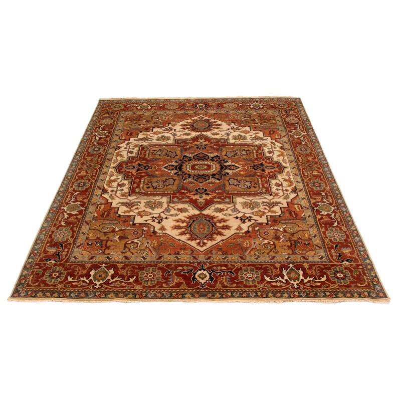 ECARPETGALLERY Hand-knotted Jules Sultane Ivory Wool Rug - 7'9 x 9'8