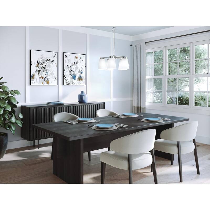 Tanner Collection Five-Light Brushed Nickel Transitional Chandelier - 20.5 in x 20.5 in x 21.5 in