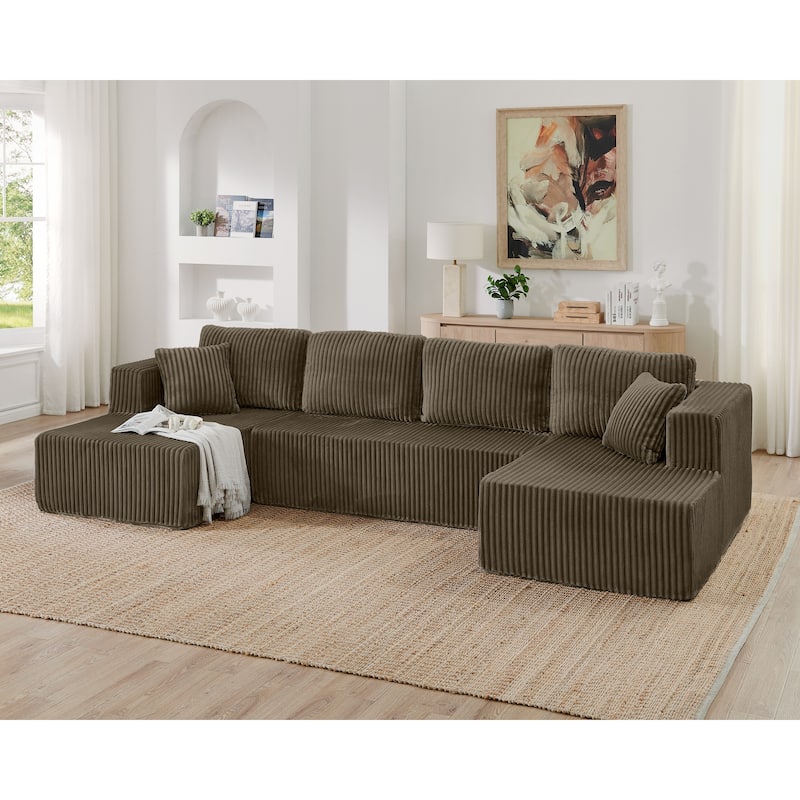 Modular U shape Sectional Sofa,Modern Sleeper Couch with Chaise Lounge