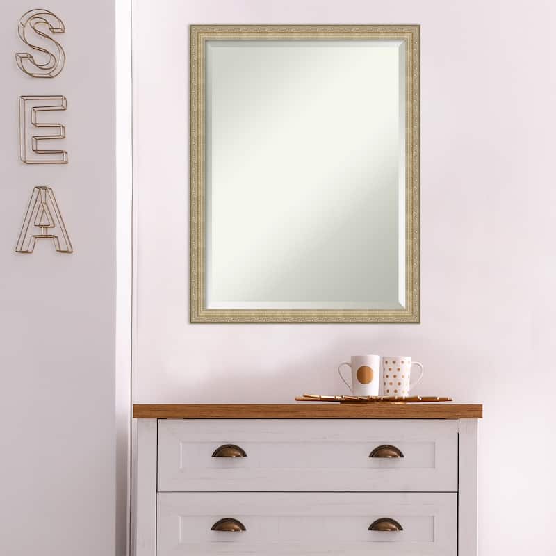 Beveled Bathroom Wall Mirror - Paris Champagne Frame - Paris Champagne
