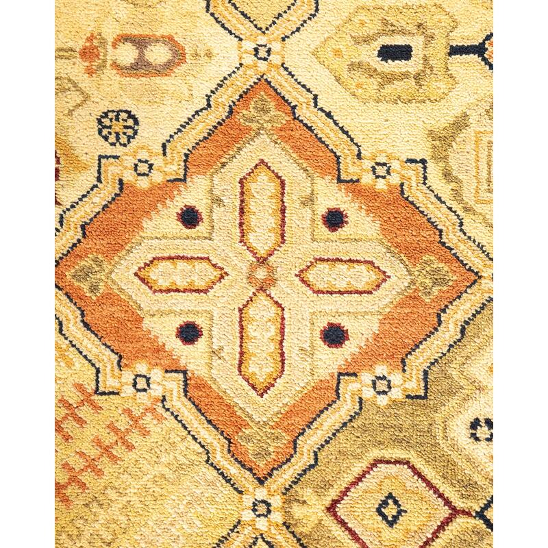 Overton Handknotted Wool Contemporary Floral Brown Area Rug - 8' x 10'