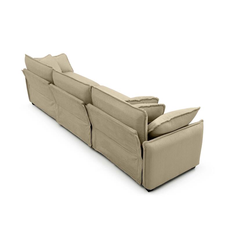 3+1+1 Seater Ergonomic Modular Sectional Sofa Set with Pillows