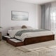 preview thumbnail 3 of 190, Barcelona Panel Platform Bed with Storage Drawers Walnut - King