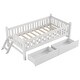 preview thumbnail 20 of 22, Solid Wood Platform Bed with Guardrail and 2 Drawers,Twin Size Kids Bed